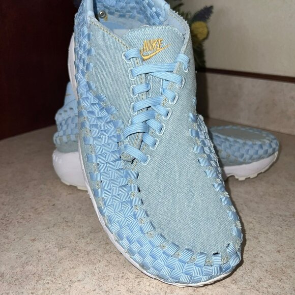Nike Air Footscape Woven Light Blue Sneakers  Womens Casual Shoes Unique Design - Picture 2 of 11